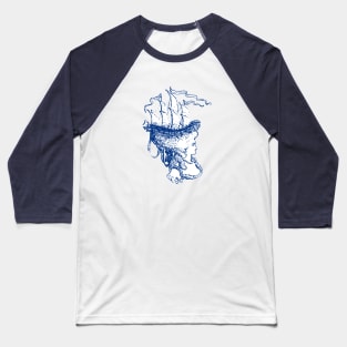 18th century French lady ship wig Baseball T-Shirt